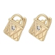 Серьги-кольца из латуни и стекла EJEW-Q014-12G-2