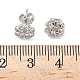 Серьги-гвоздики из латуни с микропаве из прозрачных кубических цирконий EJEW-F383-09P-3