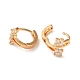 Серьги-кольца из латуни с прозрачным стеклом EJEW-K256-44KCG-2