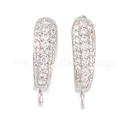 Фурнитура для сережек-обручов из латуни с фианитом KK-S374-04P-03