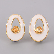 Серьги-гвоздики из латуни с эмалью KK-T062-129G-NF