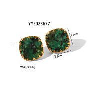 Серьги из ромбовидной синтетической бирюзы VQ5584-2
