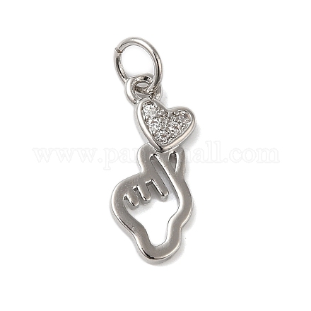 Подвески из латуни и прозрачного циркония с покрытием стойки KK-S372-11P-1