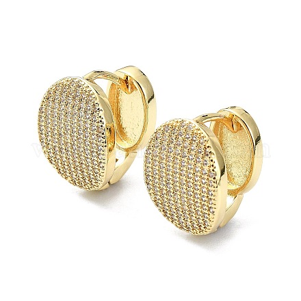 Серьга-кольцо из латуни с микропаве из кубического циркония EJEW-C086-03G-1