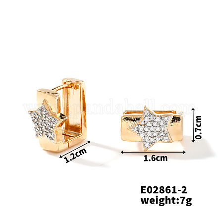 Изысканные серьги-кольца из латуни с кубическим цирконием EN3561-2-1