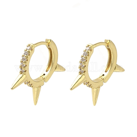 Серьги-кольца из латуни с микропаве из кубического циркония EJEW-R162-51G-1