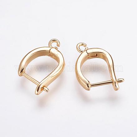 Латунные серьги-кольца с застежкой сзади ZIRC-F052-28G-1