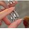 2Pcs 2 Size Rhodium Plated Sterling Silver Criss Cross Couple Rings Set, Adjustable Rings for Women Best Friends, Platinum, Inner Diameter: 15.5mm, US Size 6(16.5mm), 1Pc/size