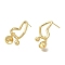 Brass Stud Earring Findings, with 925 Sterling Silver Needle, for Half Drilled Beads, Cadmium Free & Nickel Free & Lead Free, Heart, Real 18K Gold Plated, 20x11mm, Pin: 11.5x0.8mm