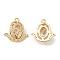 Brass and Clear Cubic Zirconia Pendants, Cadmium Free & Nickel Free & Lead Free, Real 18K Gold Plated, 15x15x6.5mm, Hole: 1.2mm