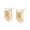 Brass Micro Pave Cubic Zirconia Stud Earring Findings, Cadmium Free & Nickel Free & Lead Free, Rectangle, Real 18K Gold Plated, 13x8mm, Hole: 1.5mm, Pin: 0.8mm