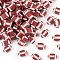 Handmade Polymer Clay Beads, Rugby, White, 10.5x6.5x4.5mm, Hole: 1.4mm