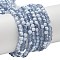 Crackle Glass Beads Strands, Rondelle, Steel Blue, 4.5mm, Hole: 0.7mm