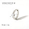 Elegant Stainless Steel Hoop Earrings, with Cubic Zirconia, Silver, 12.3x4.2mm