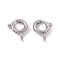 Non-Tarnish 201 Stainless Steel Spring Ring Clasps, Stainless Steel Color, 8x2mm, Hole: 2.5mm