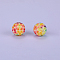 Printed Round Silicone Focal Beads, Colorful, 15x15mm, Hole: 2mm