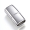 Tarnish Resistant 304 Stainless Steel Magnetic Clasps with Glue-in Ends, Rectangle, Stainless Steel Color, 28.5x14x8.5mm, Hole: 12x7mm