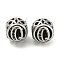 304 Stainless Steel Beads Rhinestone Settings, Large Hole Beads, Round, Letter Q, 9.5x8.5x9.5mm, Hole: 4mm, Fit for 0.8mm Rhinestone.
