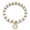 Alloy & Crystal Rhinestone  Charm Bracelets, Glass Pearl Round Beaded Stretch Bracelets for Women, Golden, Tree of Life, Inner Diameter: 2-3/8 inch(6cm)