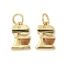 Brass Enamel Charms, Mixer Charm, with Jump Ring, Lead Free & Cadmium Free, Long-Lasting Plated, Rack Plating, Real 18K Gold Plated, Camel, 12x8.5x1.5mm, Hole: 3.4mm