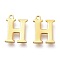 PVD Vacuum Plating  304 Stainless Steel Charms, Laser Cut, Alphabet, Golden, Letter.H, 12x9x0.8mm, Hole: 1mm