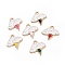 Alloy Enamel Pendants, Cloud with Lightning Bolt Charm, Light Gold, 17x16.5x1.5mm, Hole: 2mm
