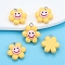 Resin Pendants, with Platinum Tone Loop, Flower, 20x18mm, Hole: 2mm