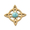 Synthetic Turquoise Pendants, Trinity Knot Charms, with 304 Stainless Steel Settings, Real 18K Gold Plated, Real 18K Gold Plated, 19.5x19.5x3mm, Hole: 1mm