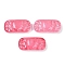 Spray Painted Transparent Glass Connector Charms, Curved Rectangle Links, Crimson, 25x12x6.5mm, Hole: 1.4mm