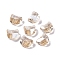 100Pcs Electroplate Glass Beads, Cat Shape, Faceted, Tan, 7x6x4.5mm, Hole: 1mm