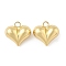 Heart Brass Pendants, Rack Plating, Long-Lasting Plated, Cadmium Free & Lead Free, Real 18K Gold Plated, 19x20x10mm, Hole: 3mm