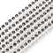 Brass Rhinestone Strass Chains, Rhinestone Cup Chain, 2880pcs Rhinestone/bundle, Grade A, Silver Color Plated, Black Diamond, 2mm, about 28.87 Feet(8.8m)/bundle