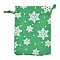 Christmas Themed Burlap Packing Pouches, Drawstring Bags, with Snowflake Pattern, Green, 14.5x10.1x0.3cm
