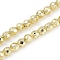 Baking Paint Electroplated Synthetic Non-magnetic Hematite Beads Strands, Faceted, Round, Light Khaki, 4x4x4mm, Hole: 1mm, about 95pcs/strand, 14.96''(38cm)
