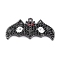 Rack Plating Brass Cubic Zirconia Pendants, Lead Free & Cadmium Free, Long-Lasting , Bat Charm, Gunmetal, 13.5x28.5x1.8mm, Hole: 1.2mm