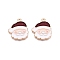 Christmas Theme Rack Plating Alloy Enamel Pendants, Cadmium Free & Lead Free, Light Gold, Santa Claus Charm, White, 23x19.5x1.5mm, Hole: 1.8mm