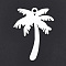 Aluminium Big Pendants, Laser Cut Big Pendants, Coconut Tree, Silver Color Plated, 50x38x1mm, Hole: 3mm
