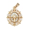 Brass Micro Pave Clear Cubic Zirconia Enamel Pendants, Cadmium Free & Nickel Free & Lead Free, Oval with Cross, Real 18K Gold Plated, 19.5x15.5x4mm, Hole: 3.5x3mm