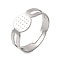 316 Stainless Steel Pad Ring Settings, Platinum, 8mm, Inner Diameter: 17mm