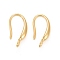 Rack Plating Eco-friendly Brass Earring Hooks, with Vertical Loop, Lead Free & Cadmium Free, Real 24K Gold Plated, 16x2.5mm, Hole: 1.5mm, 18 Gauge, Pin: 1mm