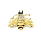 Brass Micro Pave Cubic Zirconia Pendants, with Enamel, Cadmium Free & Nickel Free & Lead Free, Real 18K Gold Plated, Bee, Gold, 18x22.5x3.5mm, Hole: 5.2x3mm