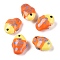 Handmade Printed Porcelain Beads Strand, Fish, Dark Orange, 13x18x9mm, Hole: 1.6mm, about 24~25pcs/strand, 11.81''(30~31.5cm)