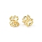 Brass Bead Caps, Flower, Real 18K Gold Plated, 6.5x5mm, Hole: 0.8mm