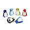 Handmade Lampwork Beads, Penguin Charms, Mixed Color, 21.5~22x16~16.5x13~14mm, Hole: 1.4~1.6mm