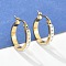 304 Stainless Steel Hoop Earrings, with Polymer Clay and Rhinestone, Ring, Golden, Crystal, 22x21x3.5mm, Pin: 1x0.8mm