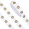 6 Yards Cotton Herringbone Ribbon, Antique Bronze Tone Brass Eyelet Twill Tape, for Clothing Accessories, White, 1 inch(25mm)