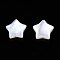 Natural White Shell Beads, Star, 7x7.5x2.5mm, Hole: 0.8mm