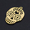 201 Stainless Steel Pendants, Filigree Joiners Findings, Laser Cut, Sugar Skull, For Mexico Holiday Day of The Dead, Golden, 22x16x1mm, Hole: 1.4mm
