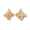 Resin Pendants, with Golden Plated Alloy Finding and ABS Plastic Imitation Pearl, Cadmium Free & Nickel Free & Lead Free, Cross Charm, PeachPuff, 32x29x4mm, Hole: 1.8mm