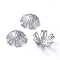Non-Tarnish 6-Petal 304 Stainless Steel Fancy Bead Caps, Flower , Stainless Steel Color, 17x6.5mm, Hole: 1.5mm